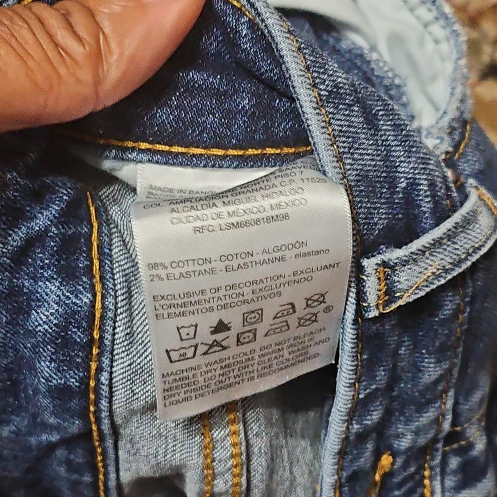 Denizen Levis Shorts Womens 12 Blue High Rise Denim Cotton Stretch Distressed - Picture 3 of 6
